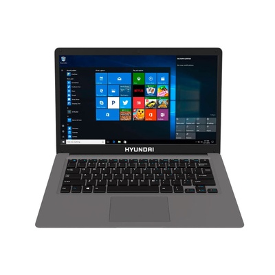 [HT14CCIC44EGH/NEW] Hyundai HyBook, 14.1" Intel Celeron Laptop, 4GB RAM, 128GB Storage, 2.0MP Webcam, Expandable M.2 SATA SSD Slot, Windows 10 Home S Mode, WiFi, Grey